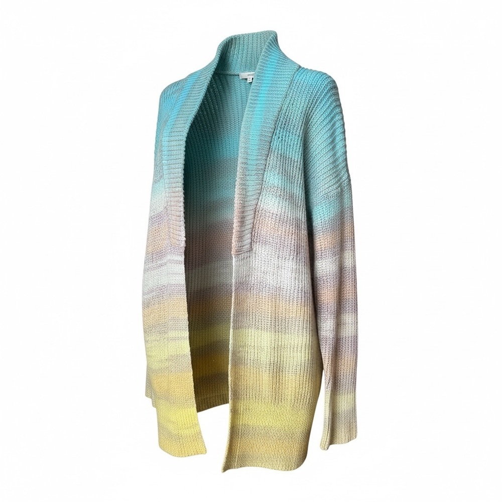 Anthropologie Pilcro Women XS Space Dye Ombre Cotton Open Front Knit Cardigan